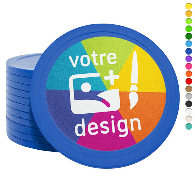 Jetons personnalisés -  Ø70 mm - 50 pièces