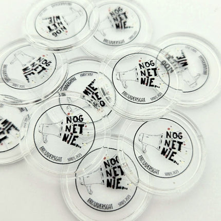 Jetons personnalisés transparents -  Ø25 mm - 100 pièces