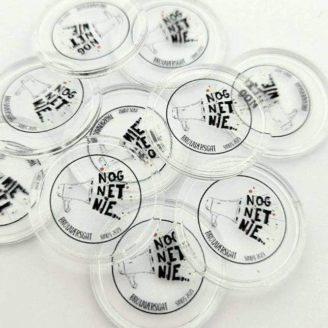 Jetons personnalisés transparents -  Ø25 mm - 100 pièces