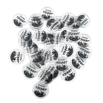 Jetons personnalisés transparents -  Ø25 mm - 100 pièces