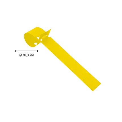 Étiquettes à boucle jaunes - 120 x 13 mm - 1000 étiquettes sur rouleau PVC