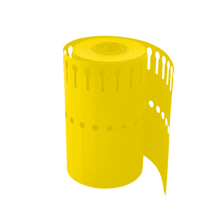 Étiquettes à boucle jaunes - 120 x 13 mm - 1000 étiquettes sur rouleau PVC