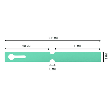 Étiquettes à boucle vertes - 120 x 13 mm - 1000 étiquettes sur rouleau PVC