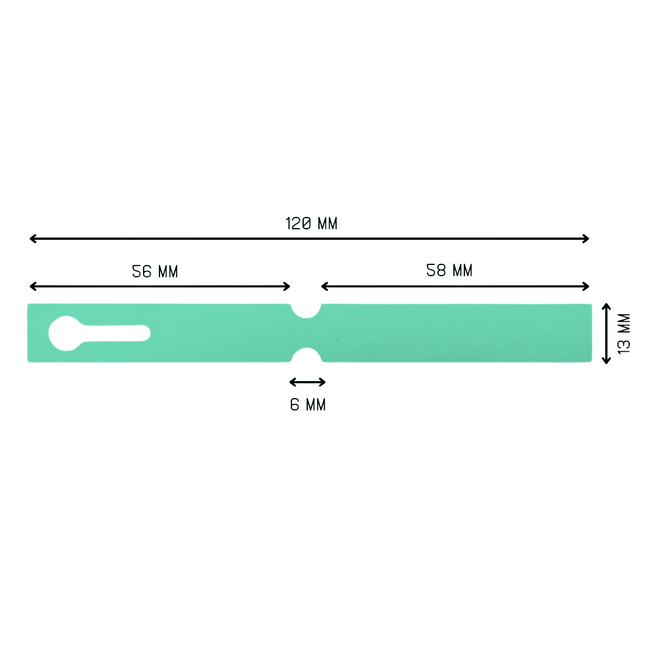 Étiquettes à boucle vertes - 120 x 13 mm - 1000 étiquettes sur rouleau PVC
