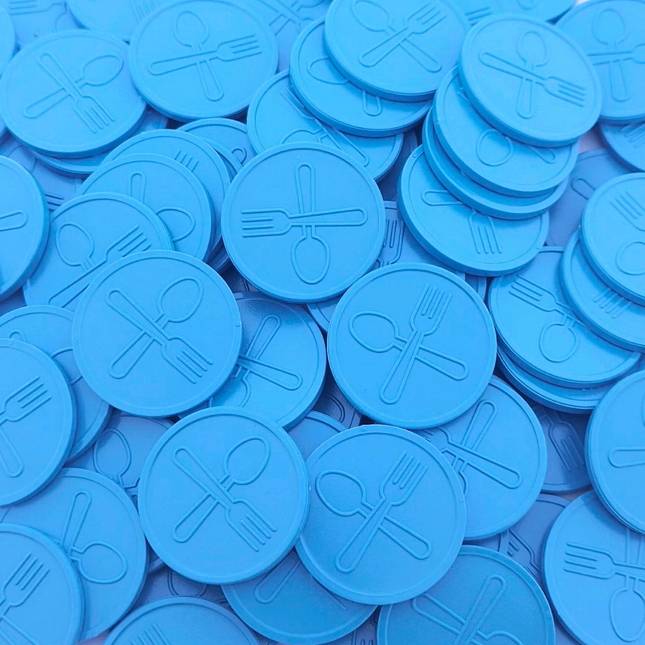 Jetons pour buvette couverts en relief - Ø29 mm - 250 pièces