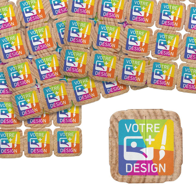 Jetons événementiels séparables personnalisés en fibre de bois - par 1000 pièces