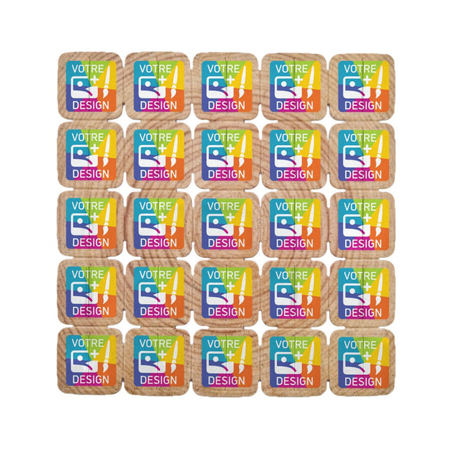 Jetons événementiels séparables personnalisés en fibre de bois - par 1000 pièces