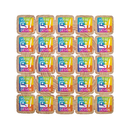 Jetons événementiels séparables personnalisés en fibre de bois - par 1000 pièces