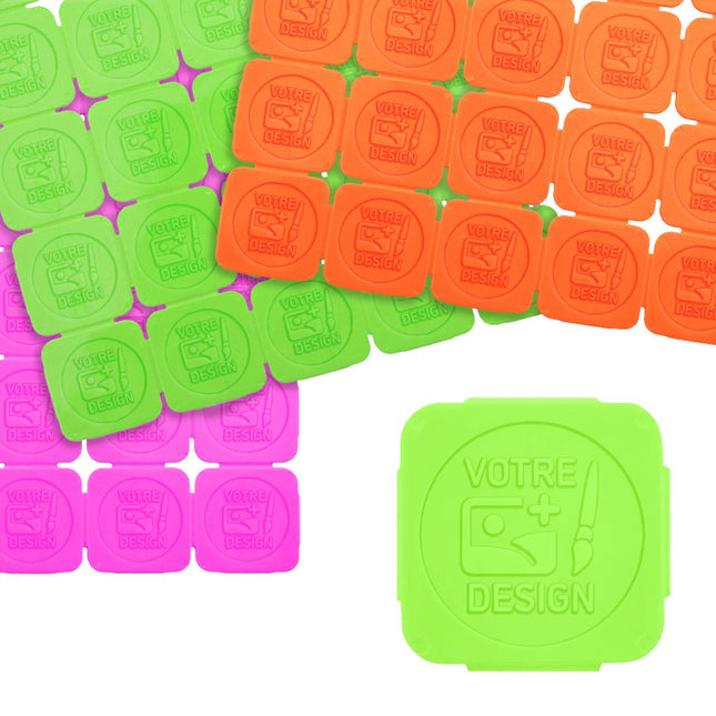 Jetons événementiels séparables personnalisés en relief couleurs fluo - par  1000 pièces