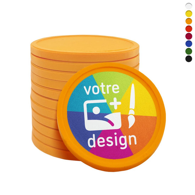 Jetons personnalisés en fécule de pomme de terre -  Ø29 mm - 100 pièces