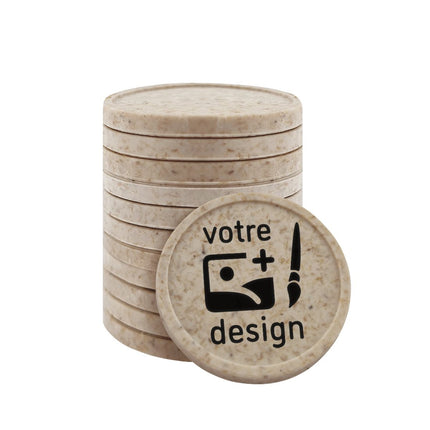 Jetons personnalisés en fibre de bois -  Ø23 mm - 100 pièces