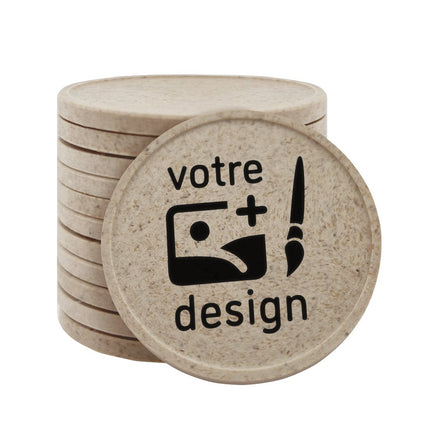 Jetons personnalisés en fibre de bois -  Ø35 mm - 100 pièces