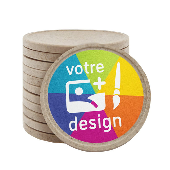 Jetons personnalisés en fibre de bois -  Ø35 mm - 100 pièces