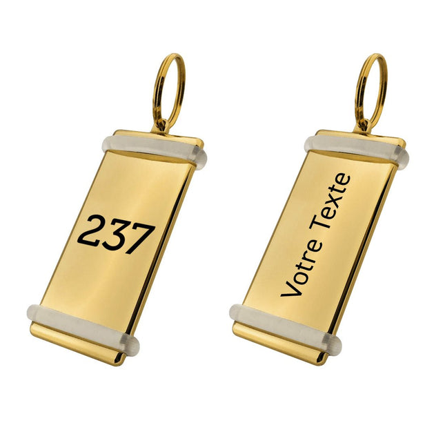 Porte-clés hôtel Montparnasse gravé en laiton - 77 x 33 mm - par pièce