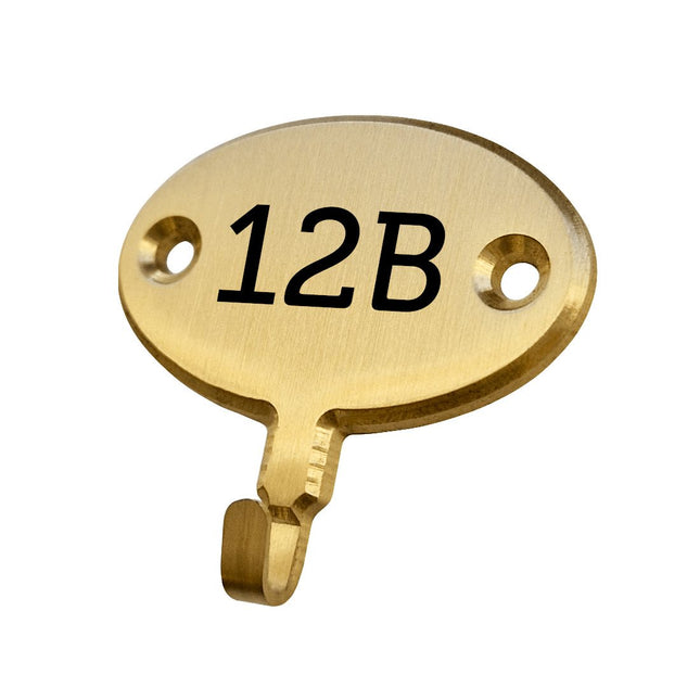 Crochet pour clé gravé ovale en laiton - 35 x 22 mm - par pièce