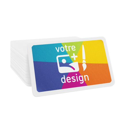 Jetons personnalisés blancs forme en rectangle - 54 x 39 mm - 100 pièces