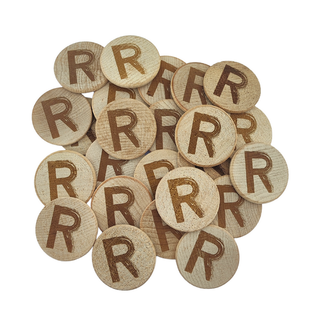 Jetons personnalisés gravés en bois -  Ø37 mm - 50 pièces