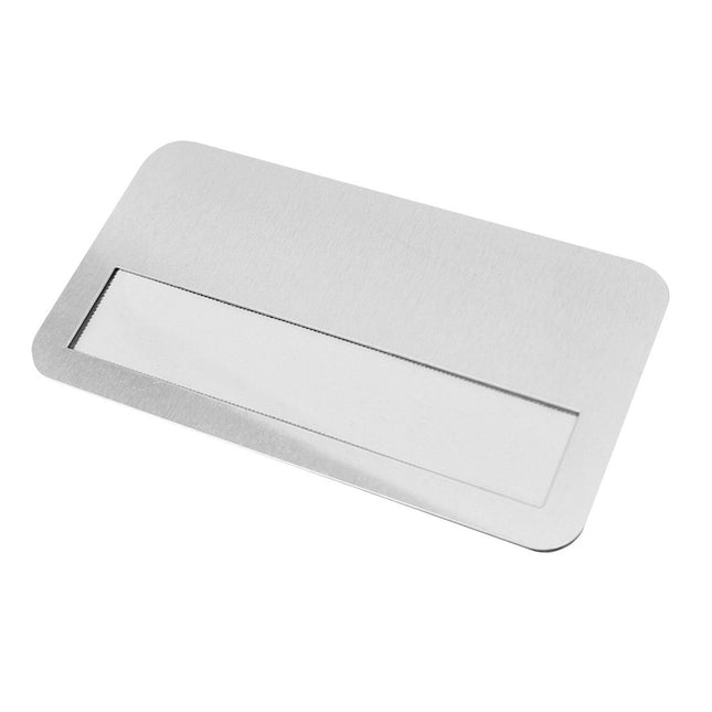 Badge nominatif vierge aluminium - 72 x 38 mm - par pièce