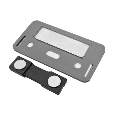 Badge nominatif personnalisé Business aluminium - 72 x 38 mm - par pièce