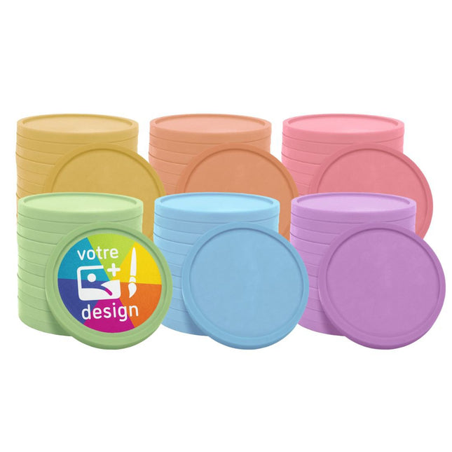 Jetons personnalisés recyclés ensemble de couleurs - Ø29 mm - 108 pièces