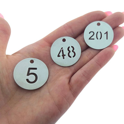 Jetons inox numérotés - Ø30 mm