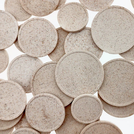 Jetons pour buvette en fibre de bois Ø35 mm - 100 pièces