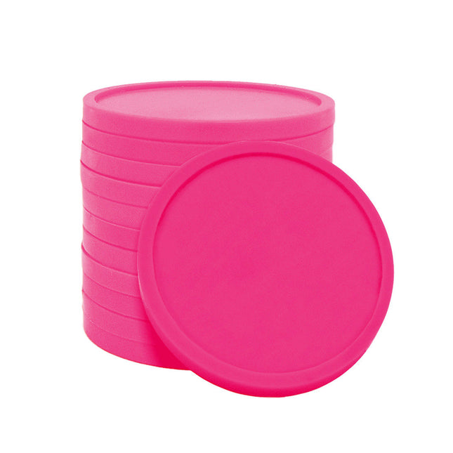 Jeton Rose fluo Ø29 mm - 100 pièces