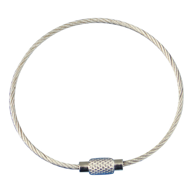 Porte-clés en fil d'acier inoxydable - 220 mm - par pièce