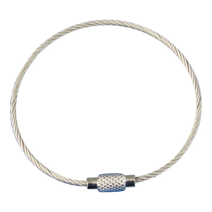 Porte-clés en fil d'acier inoxydable - 220 mm - par pièce