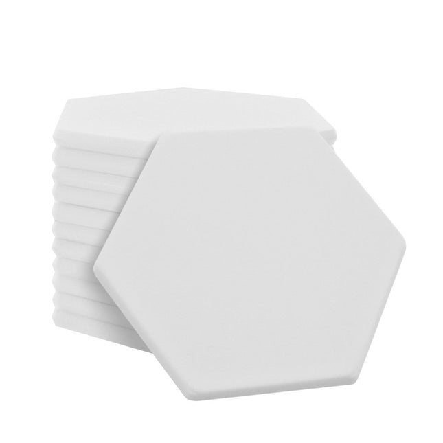 Jetons vierges blancs hexagone - 38 x 38 mm - 100 pièces