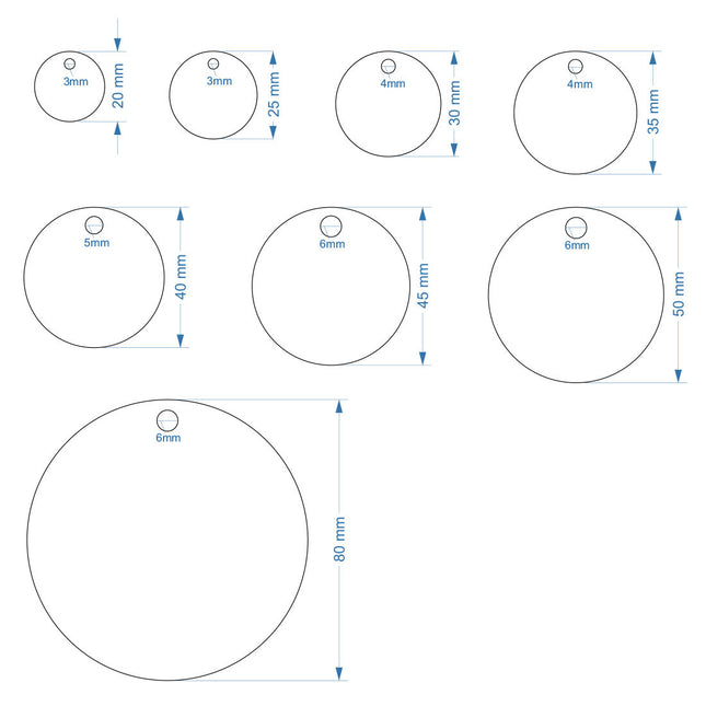 Jeton inox avec trou - par pièce