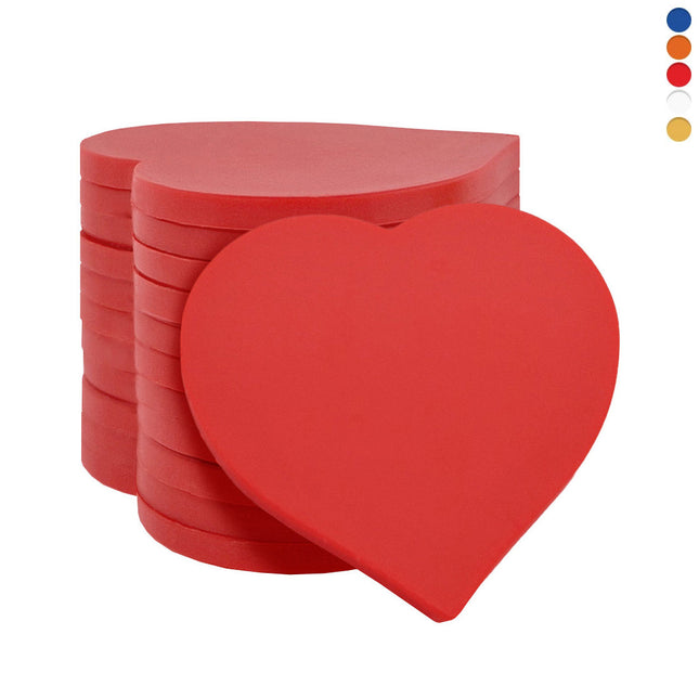 Jetons vierges cœur - 40 x 40 mm - 100 pièces