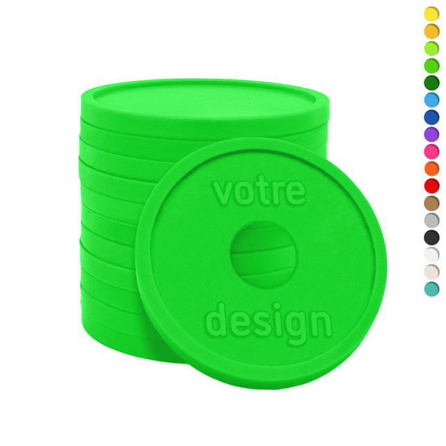 Jetons personnalisés gravés en relief avec trou - Ø29 mm - 1000 pièces