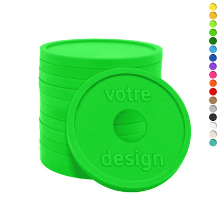Jetons personnalisés gravés en relief avec trou - Ø29 mm - 1000 pièces