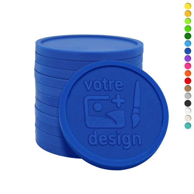 Jetons personnalisés gravés en relief - Ø29 mm - 1000 pièces
