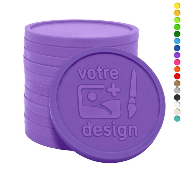 Jetons personnalisés gravés en relief - Ø38 mm - 1000 pièces