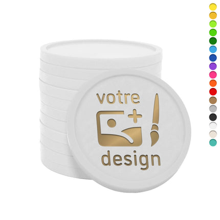 Jetons personnalisés imprimés à la feuille - Ø29 mm - 1000 pièces