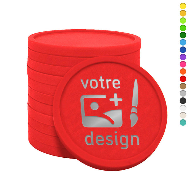 Jetons personnalisés imprimés à la feuille - Ø35 mm - 1000 pièces