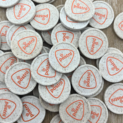 Jetons pour buvette en fibre de bois Ø23 mm - 100 pièces