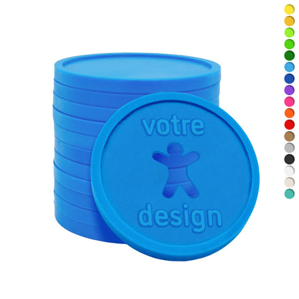 Jetons personnalisés gravés en relief avec propre forme - Ø29 mm - 1000 pièces