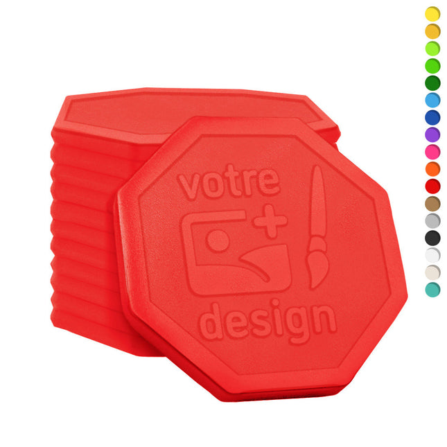 Jetons personnalisés gravés en relief octogone - Ø29 mm - 1000 pièces