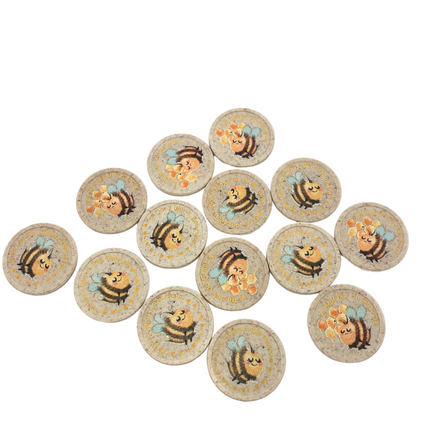 Jetons personnalisés en fibre de bois -  Ø23 mm - 100 pièces