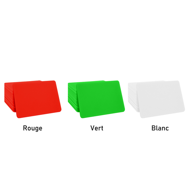 Jetons vierges rectangle - 85 x 55 mm - 100 pièces