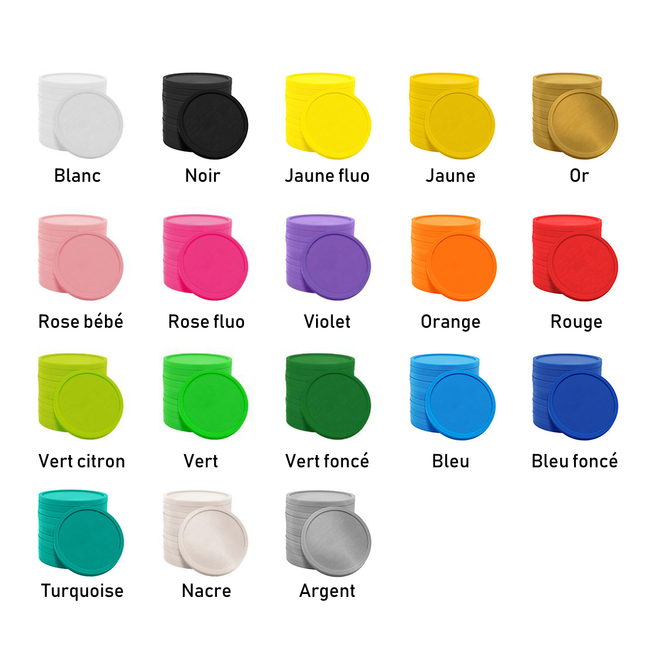 Jetons personnalisés gravés en relief - Ø38 mm - 1000 pièces