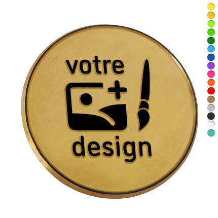 Jetons personnalisés gravés en contraste- Ø50 mm - 1000 pièces