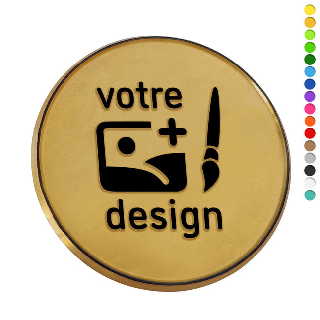 Jetons personnalisés gravés en contraste- Ø50 mm - 1000 pièces