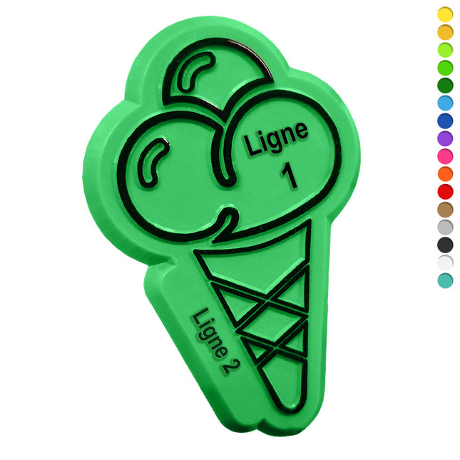 Jetons personnalisés cornet de glace en relief - Ø29 mm - 1000 pièces