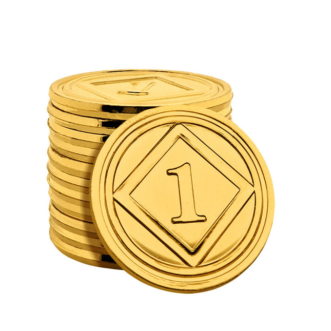 Jetons de buvette dorés en plastique anodisé Ø29 mm  - 100 pièces