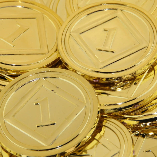 Jetons de buvette dorés en plastique anodisé Ø29 mm  - 100 pièces