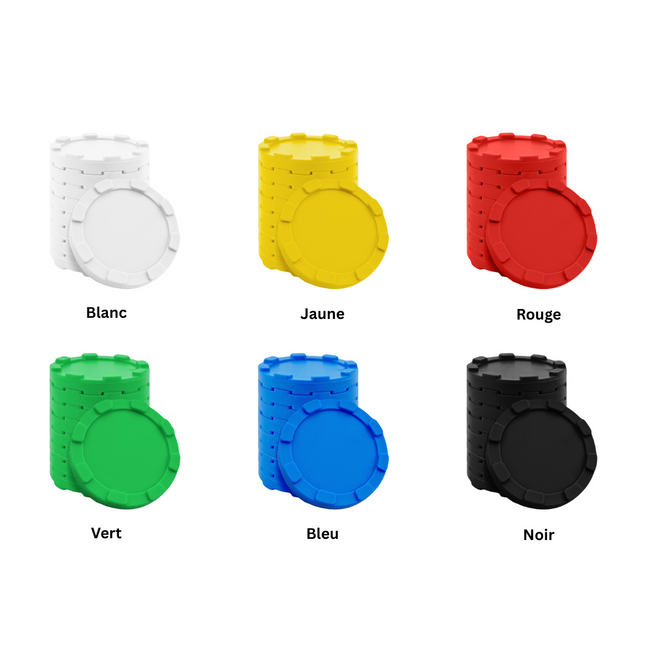 Jetons empilables Ø29 mm - 100 pièces